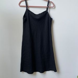 Artemesia NEW 100% Linen Black Slip Dress S